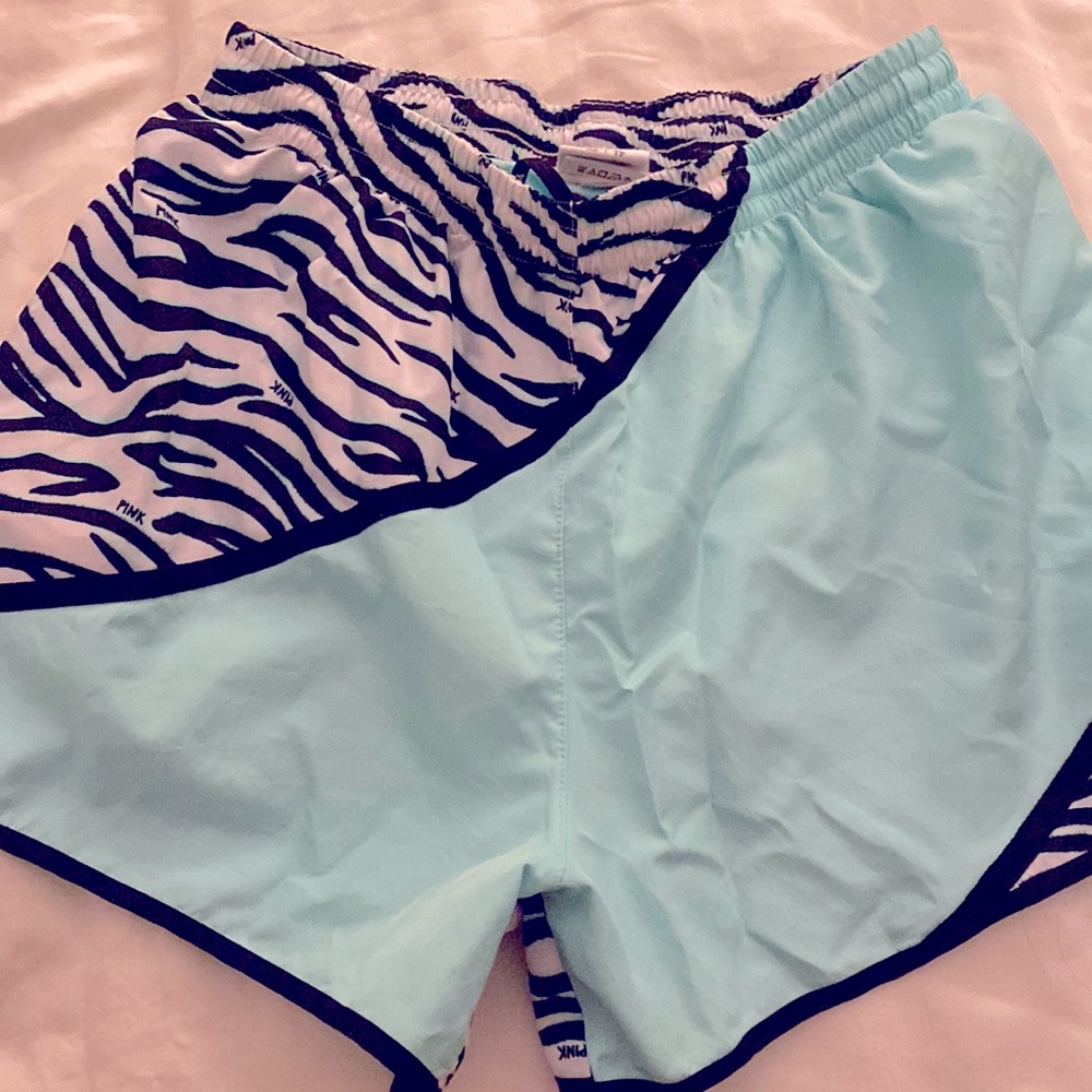 Cute zebra print Victoria’s Secret pink running shorts!